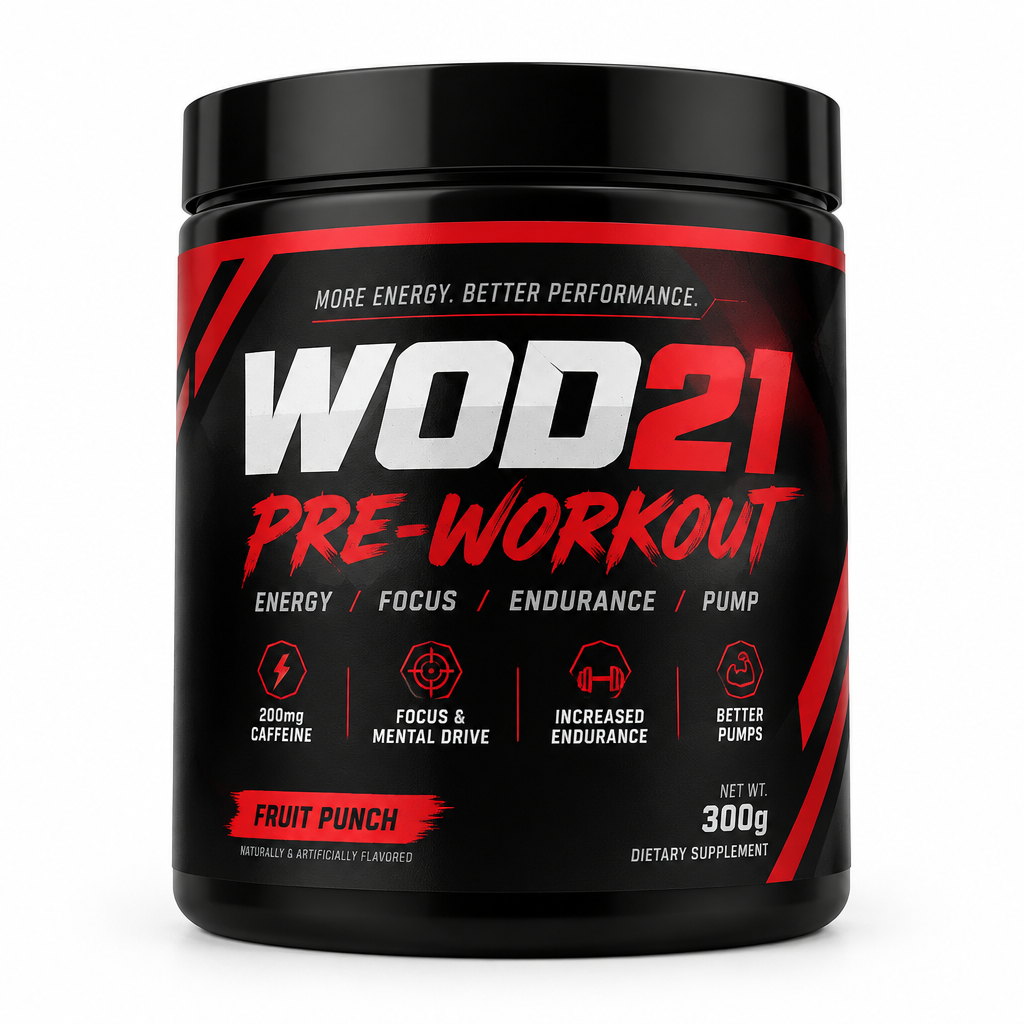 WOD21 Pre-Workout 300g container